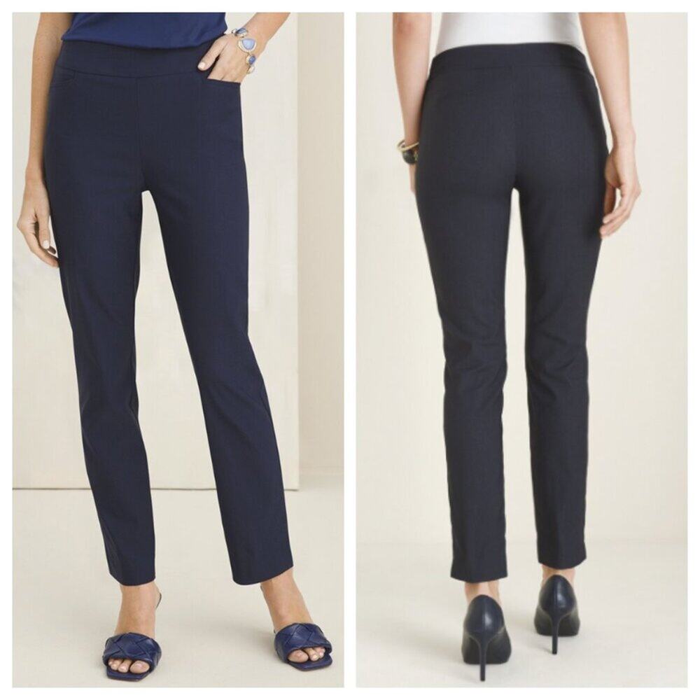 NWT Chico's Women's So Slimming 360 Brigitte Ankle Pants Dark Navy Size 6